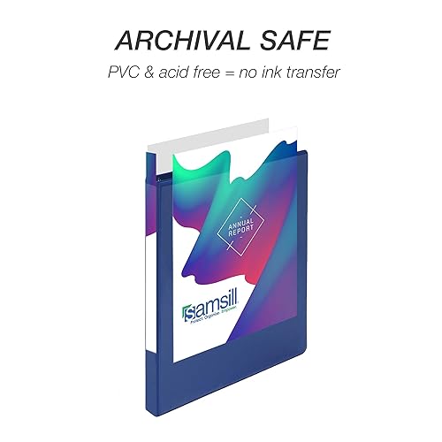 Vista 162 de Samsill (MP128567) - Carpeta de 3 anillos redondos de 2 pulgadas, fabricada en los EE. UU., con cubierta transparente personalizable para insertos
