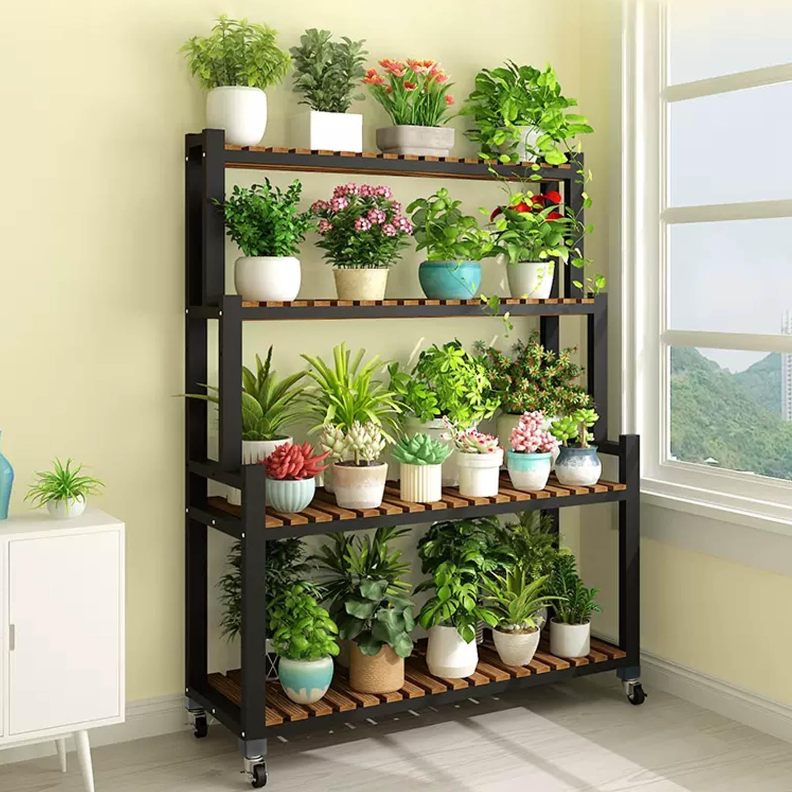 Supports de jardinières pour plantes d'intérieur et porte-pot vertical en métal