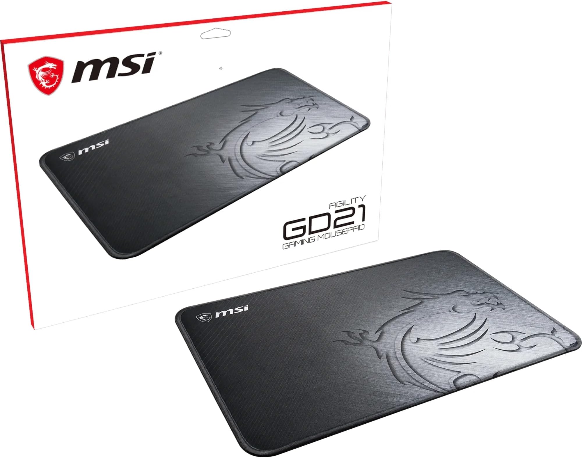 Msi Agility Gd21 Natural Rubber Base Gaming Mousepad, Small, Black