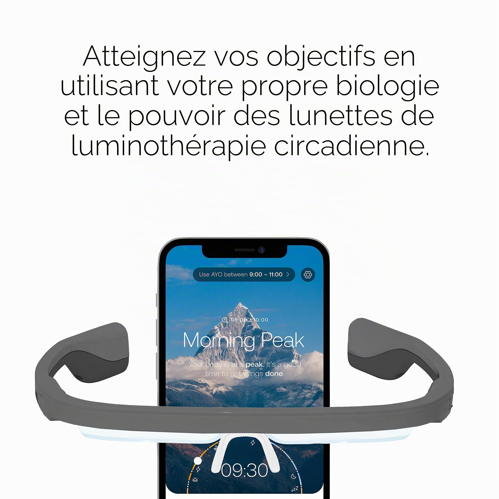 AYO + Lunettes de luminothérapie : Carbon Black Limited Edition - Maximisez le sommeil, l'énergie et l'humeur - Lumière rouge unique de 670 nm pour la santé des yeux - Votre alternative à la lampe à