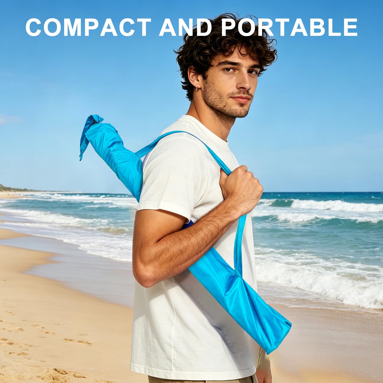 panthem 2er-Pack Sonnenschirm Strand für Stuhl mit Klemmhalterung, UPF 50+ 360° verstellbarer, kompakter Strandschirm für Strandstuhl, Liegestuhl, Campingstuhl, Rollstuhl, Kinderwagen, Reise