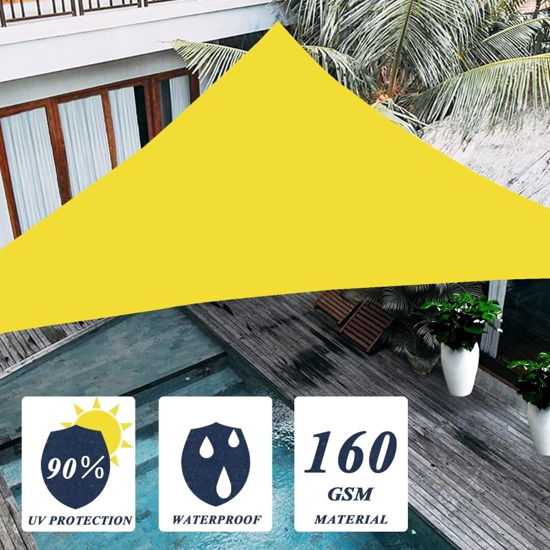 Vela Ombreggiante Triangolare 4x4x5.7m - Impermeabile E UV98%, Per Giardino, Balcone, Con Fune E Anelli D - Foto 5