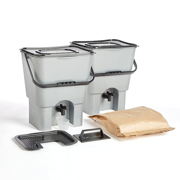 Buy VonHaus Bokashi Bin Composter Set of 2 Two 18L Indoor Compost