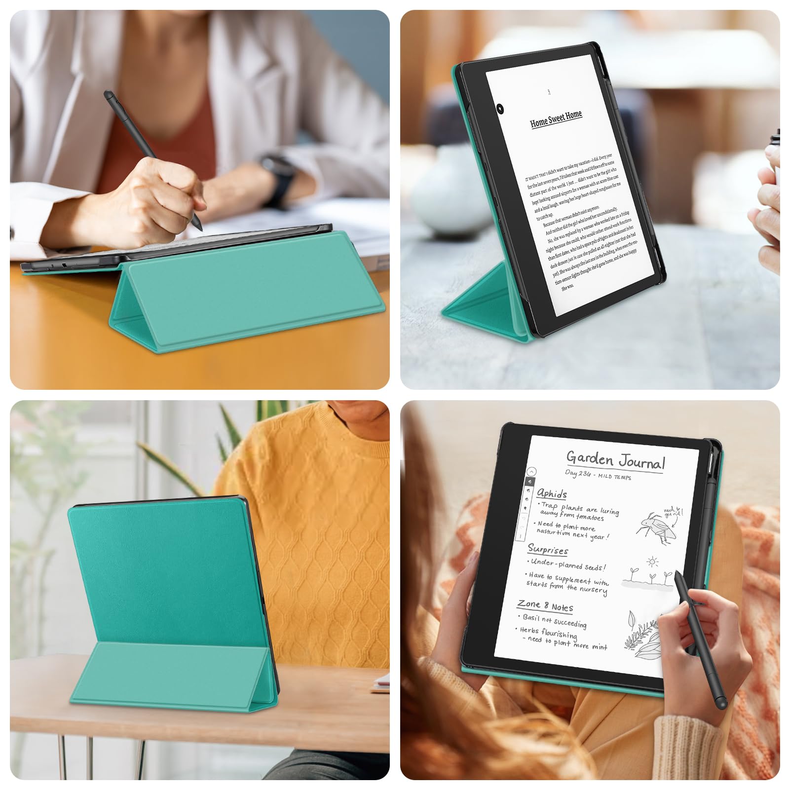 Fintie Etui do Kindle Scribe 2024/2022 - ultra cienkie, lekkie etui z uchwytem na długopis do Kindle Scribe 2024 o przekątnej ekranu 10,2", jadeitowa zieleń
