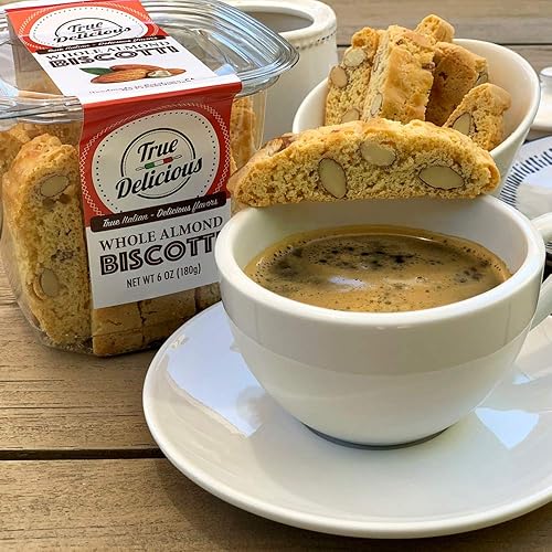 Vista 3 de True Delicious BISCOTTI, 4 cajas de diferentes sabores (almendra entera, pistacho salado, chispas de chocolate naranja, arándano), 4x6oz..