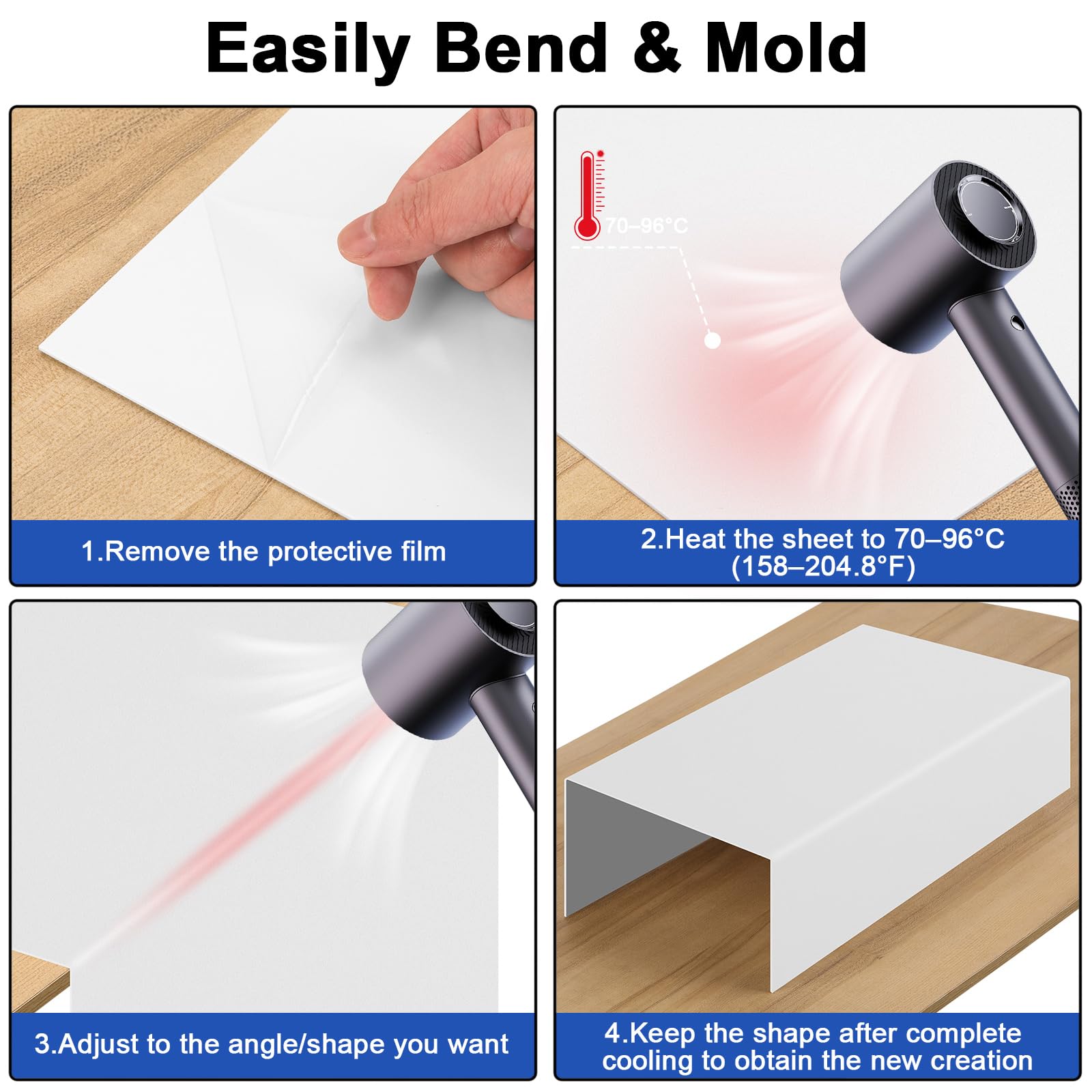 White ABS Plastic Sheet - Durable & Moldable -4