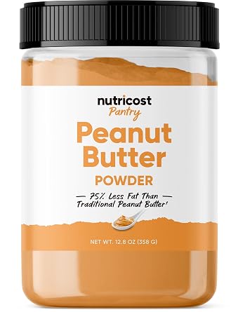 Nutricost Peanut Butter Powder - No Sugar Added 12.8 oz Non-GMO, No Sugar Alcohol, All-Natural Powdered Peanut Spread from Roasted Pressed Peanuts
