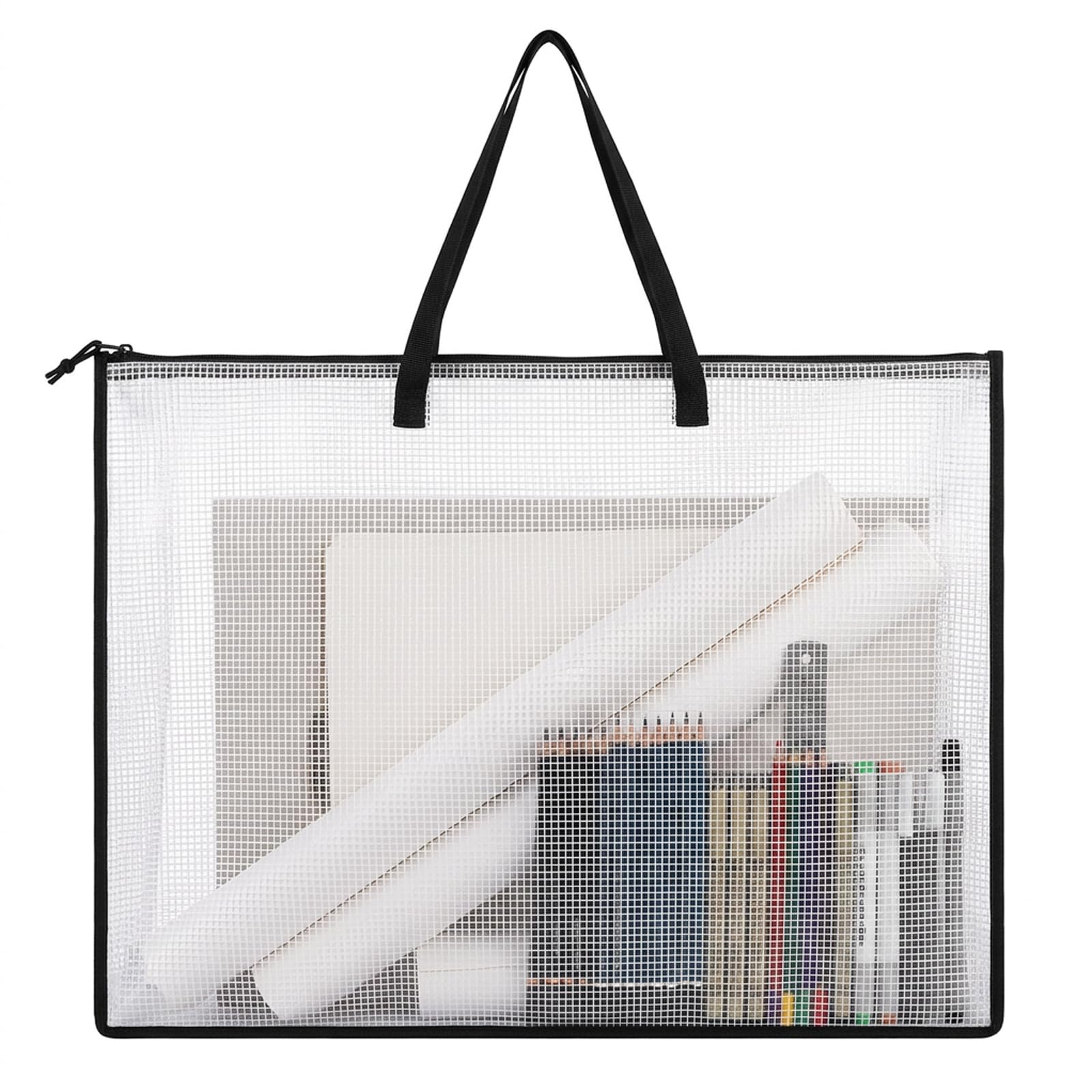 A1 Art Portfolio Case, 36X24 Inches Art Folder with Handle, Large Format Storage Solution for Artists and Professionals, Ideal for Document Organisation and Artwork Protection, White A1 Portfolio Case