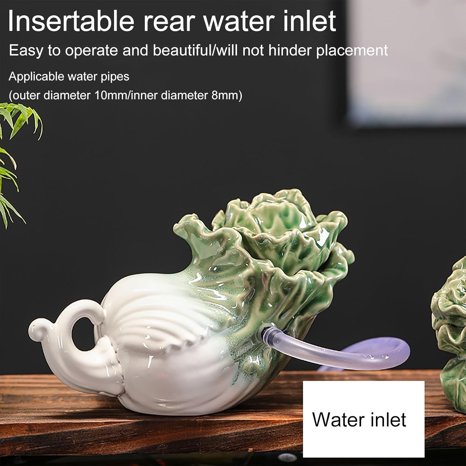 Pond spitters for Small Ponds, Ceramic Jug Water Fountain, Garden Outdoor Water Feature Planter, for Water Gardens, Koi Ponds, Swimming Pool Decoration(22 * 11.5 * 13cm/8.7 * 4.5 * 5.1in)