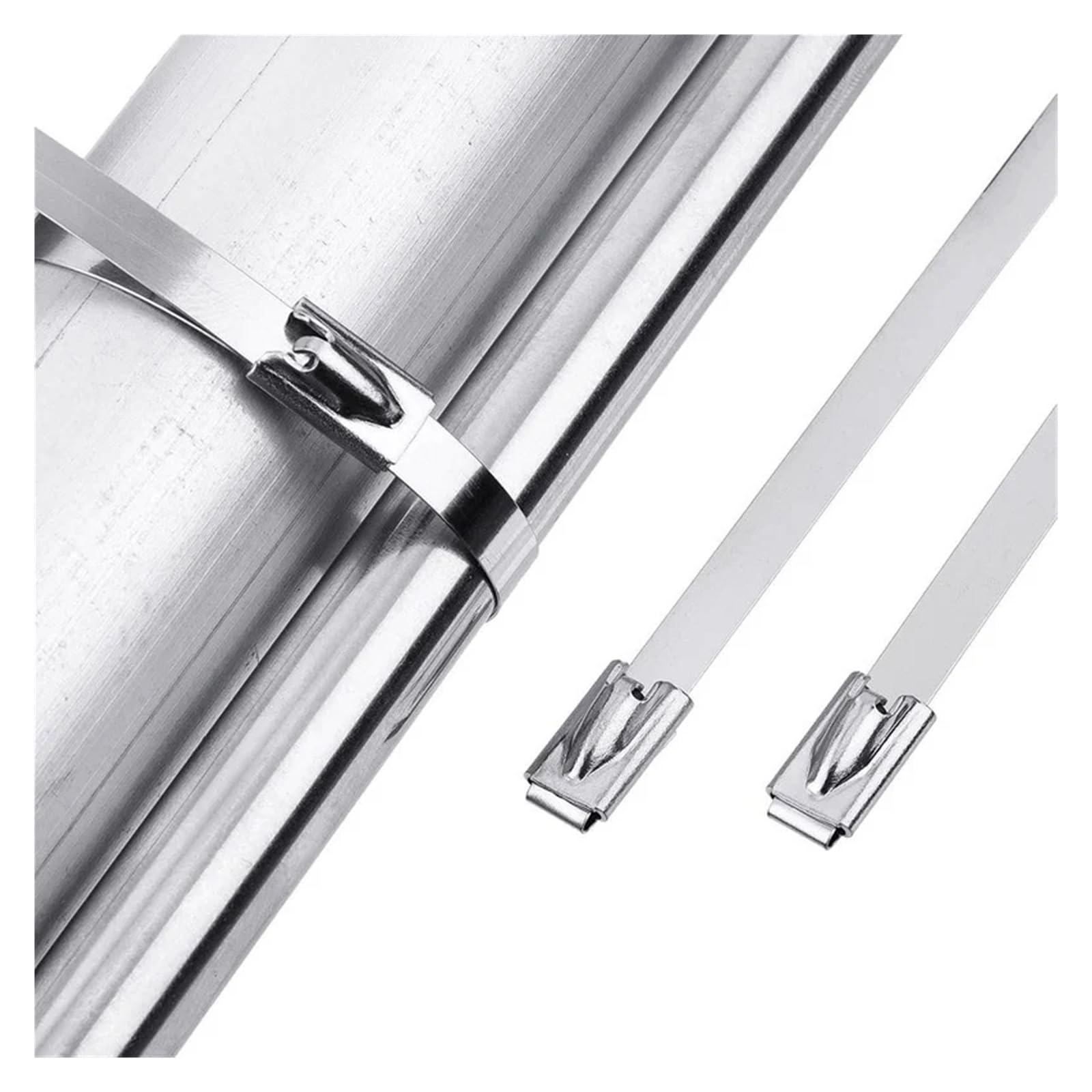 Fascette stringicavo in acciaio inossidabile, fascette stringicavo rivestite, fascette stringicavo in metallo con bloccaggio multiuso(7.9x500mm x100pcs)