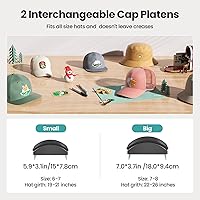 Vista 2 de EENOUR Hat Press, Hat Heat Press Machine with 2 Platens & Caps Stretcher, Hat Press Heat Machine for Caps with Memory Mode, Precise Time and