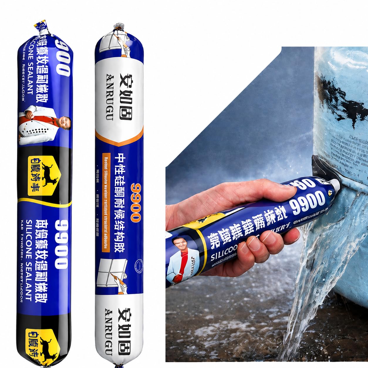 Waterproof Silicone Sealant 9900 Fast Dry Leak Repair Adhesive - Multi Surface Gap Filler for Roof, Concrete, Water Tank, Bathroom & Kitchen | Weather Resistant Neutral Cure Sealant Tube-picture-47
