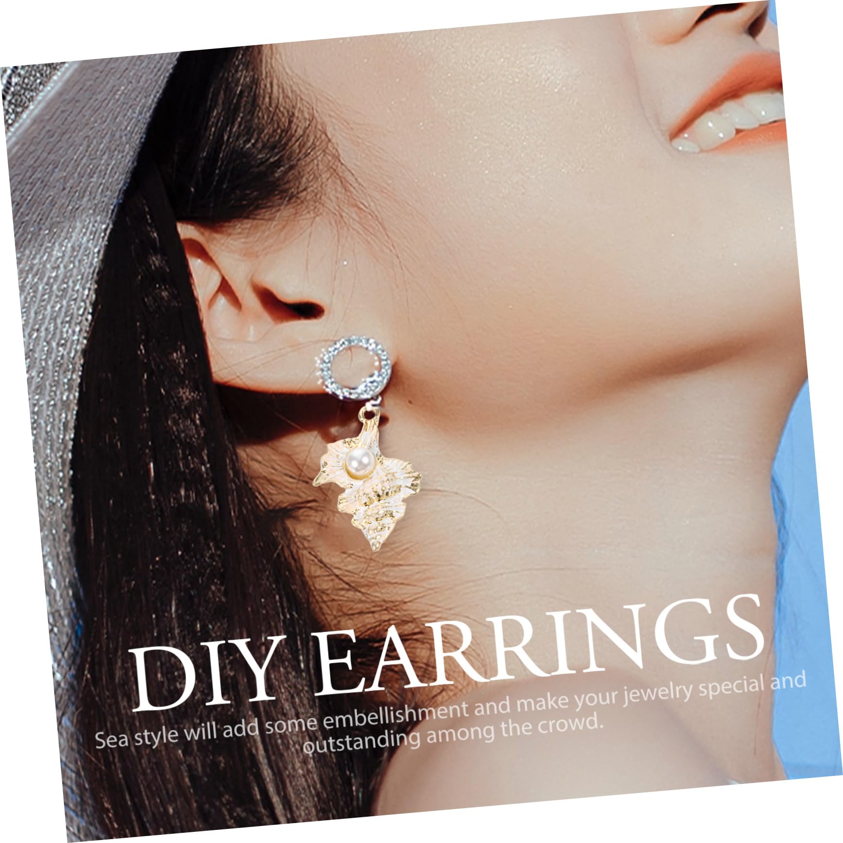SHINEOFI Ciondoli Orecchini Fai Da Te Ciondoli A Conchiglia Per Ritrovamenti Di Gioielli Pendente Hoop Earrings Orecchino Fai Da Te Pendenti Per Orecchini Rosa