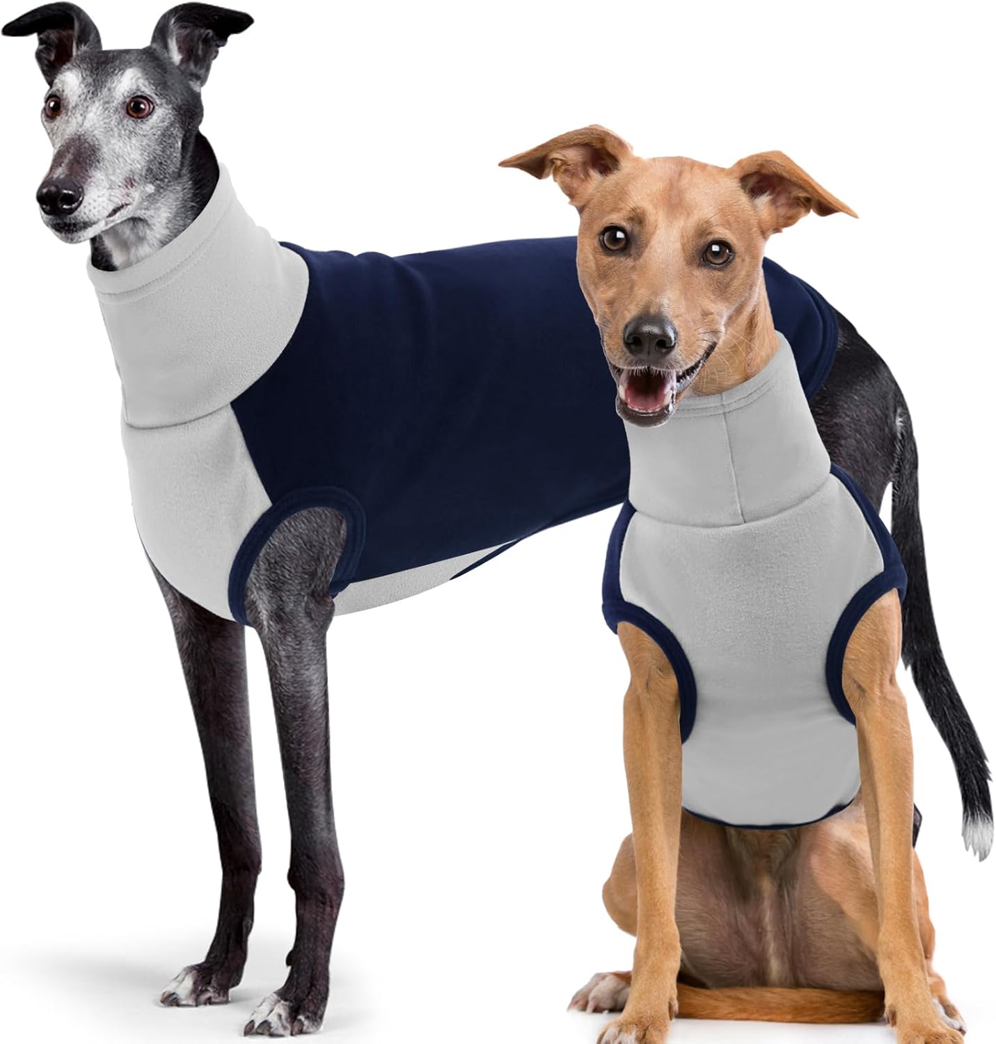 XXL Dog Sweater - Turtleneck Dog Sweater Vest, Stretch Pullover Fleece Coat for Extra Large Dogs Boy Girl, Warm Sweatshirt Jumpsuit Soft Pajamas for Beagle, Navy Blue 2XL