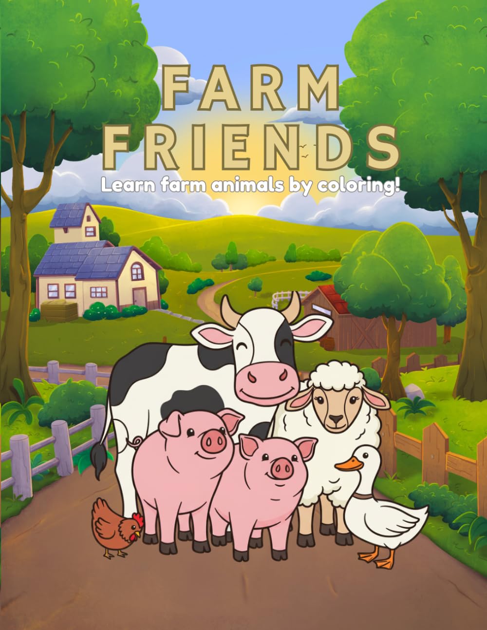 Farm Friends: Interactive Activity and Coloring Book for Kids: Fun Farm Animals, Mazes, Dot-to-Dot and Tracing Pages