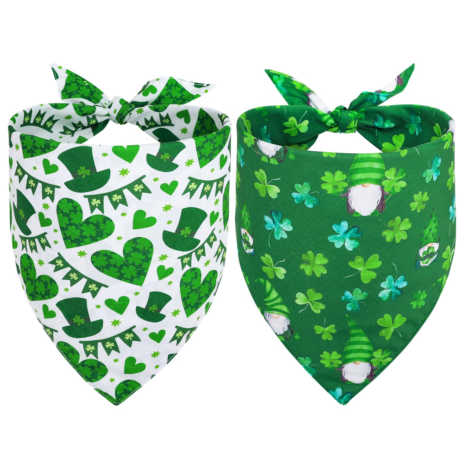 Vivifying bandanas chien Saint-Patrick XL en tissu souple lavable lot de 2