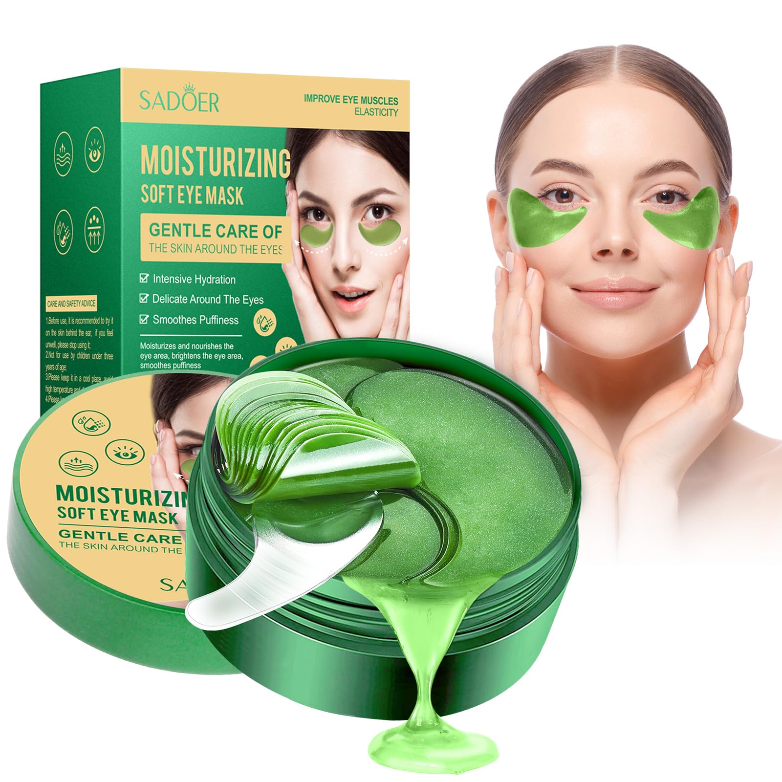 Contorno de Ojos Parches Ojos Antiojeras Contorno de Ojos Antiarrugas Mujer, Remescar Bolsas y Ojeras, Skincare Antiojeras Mujer Parches para Ojeras e Hinchazón, Parches Ojos Antifaz Gel Frio