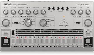 Behringer RHYTHM DESIGNER RD-6-SR Analog Drum Machine with 8 Drum Sounds, 64 Step Sequencer and Distortion Effects