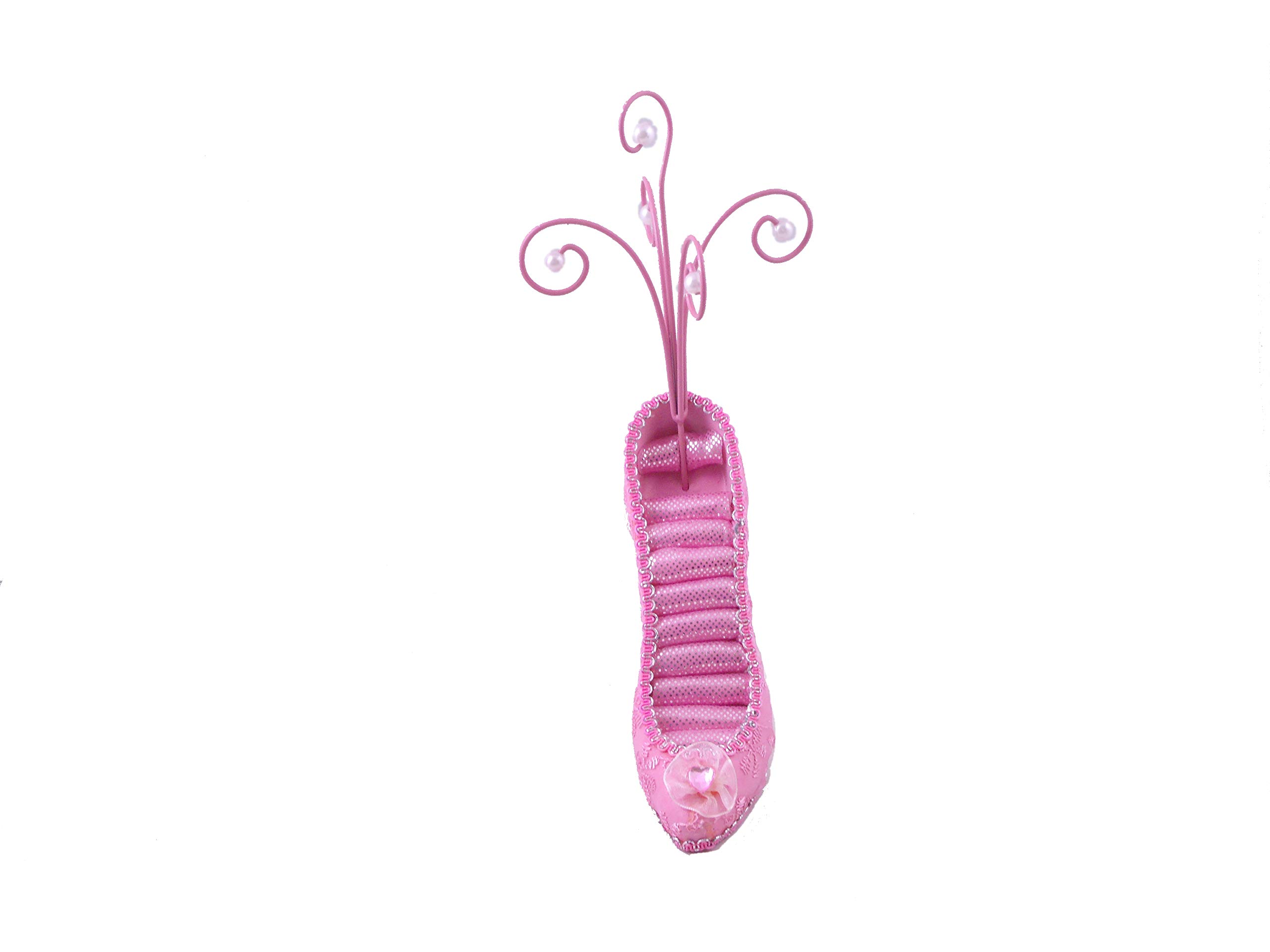 BLANCHO BEDDING Beautiful Shoe Ring Display Heart Light Pink