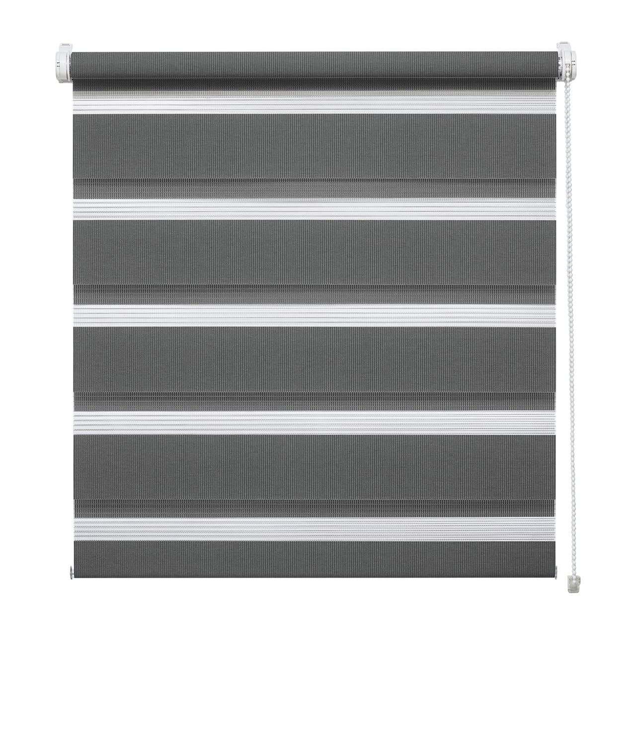 Deco Company Duo Klemmrollo, Doppelrollo, Rollo für Fenster ohne Bohren, Alle Montage-Teile inklusive, Polyester, Anthrazit, 90 x 150 cm