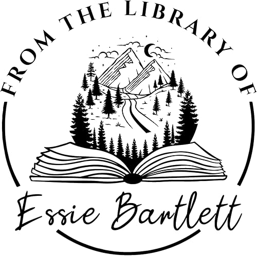 Ex Libris - Sello de biblioteca con monograma de goma autoentintado con mango de madera (sol)