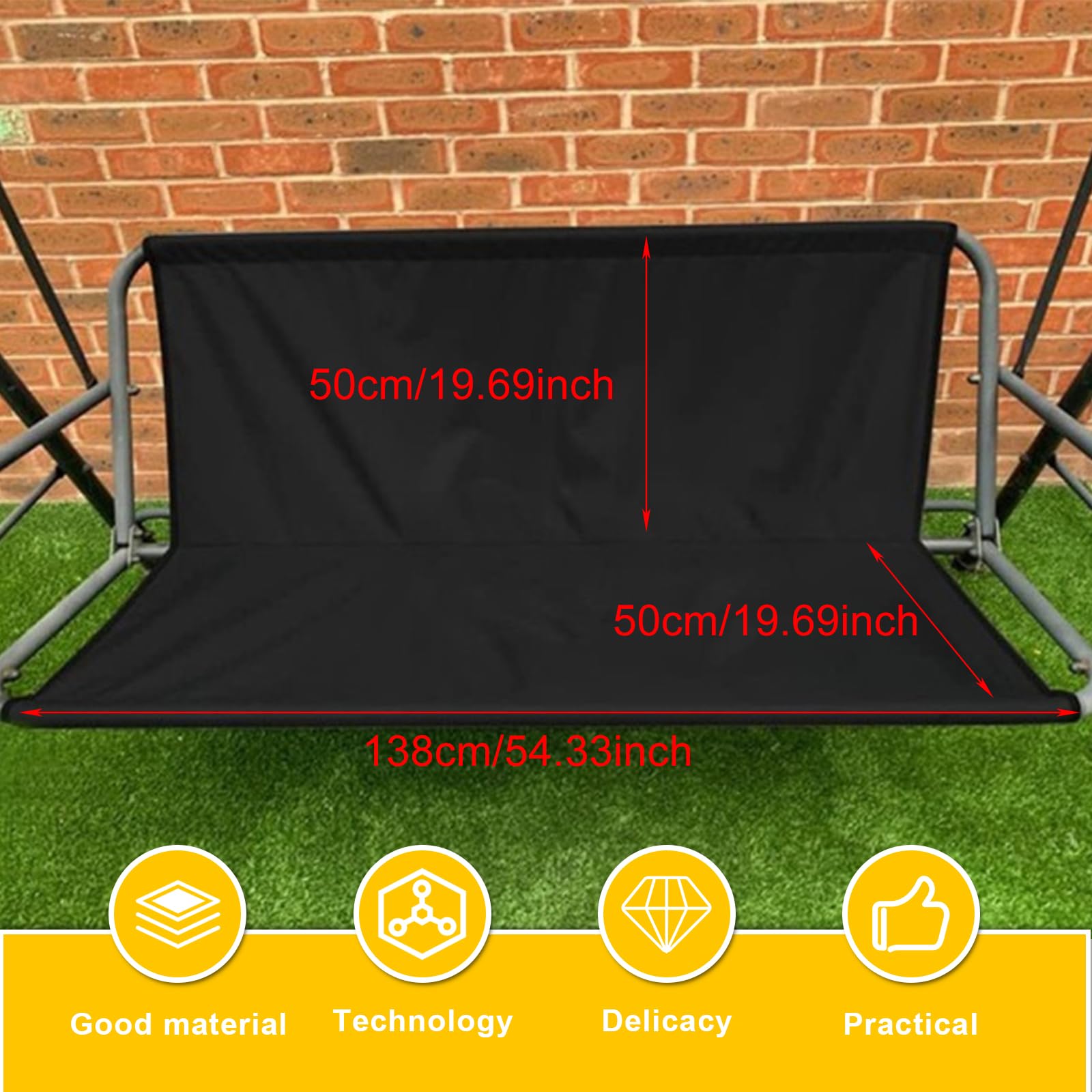 Funda de asiento de columpio de repuesto: 210D tela Oxford para columpios de Hollywood, resistente al agua y al sol, para jardines, patios y balcones (138 x