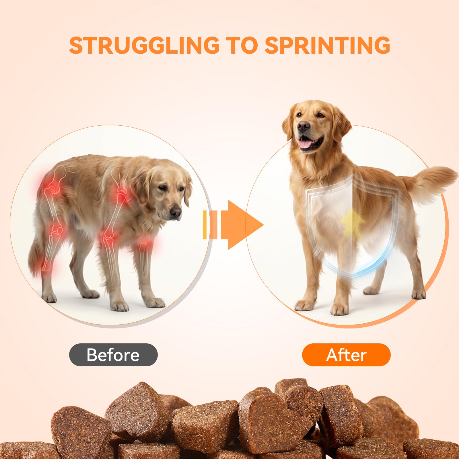 Hip & Joint Soft Chews for Dogs & Cats – Glucosamine, Chondroitin, Collagen & MSM for Joint Support, Mobility & Flexibility, Senior & Small/Medium Breeds, Chicken Flavor (30 Count) - image 7