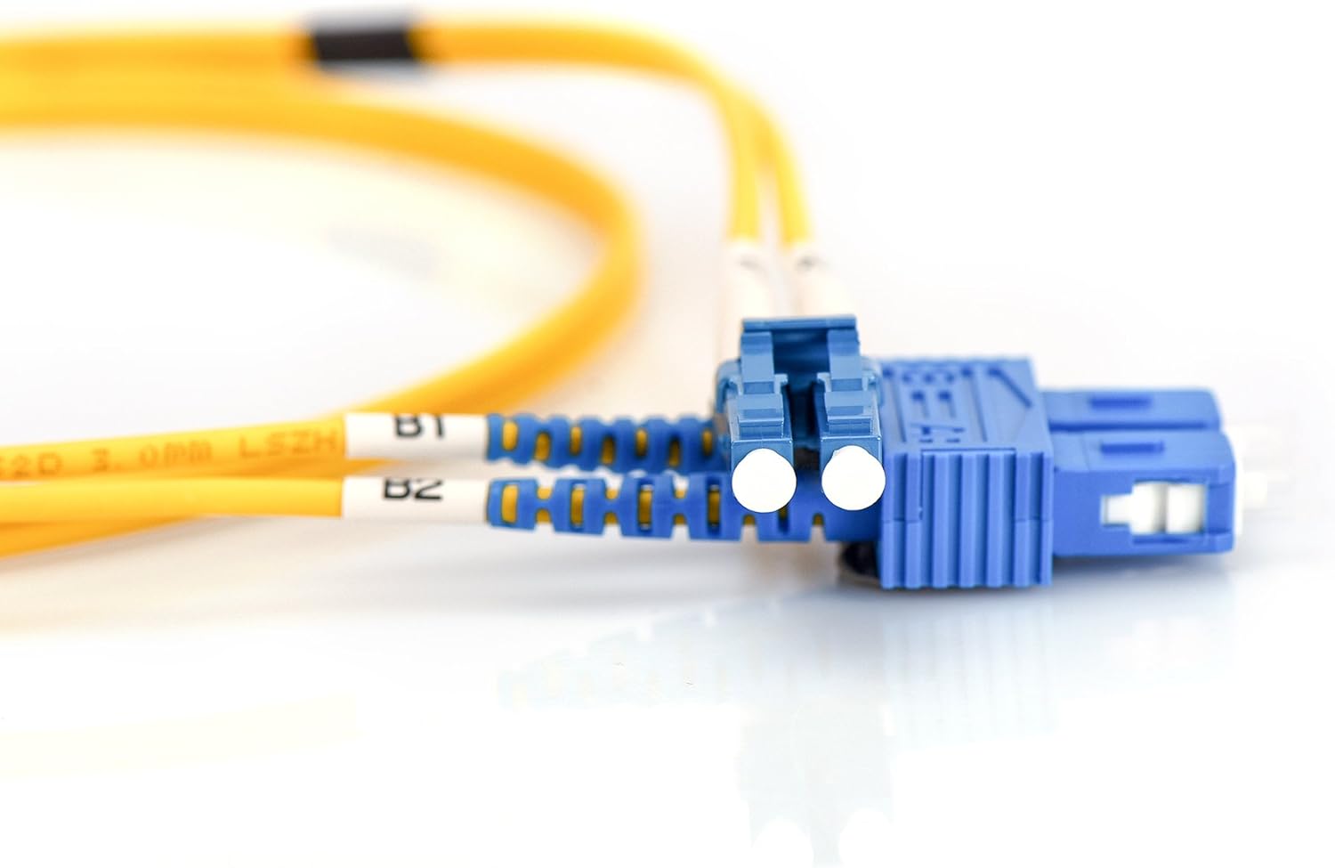 DIGITUS LWL Patch Cable OS2-5 m LC to SC Fiber Optic Cable - LSZH - Duplex Singlemode 09/125µ - 10 GBit/s - Yellow