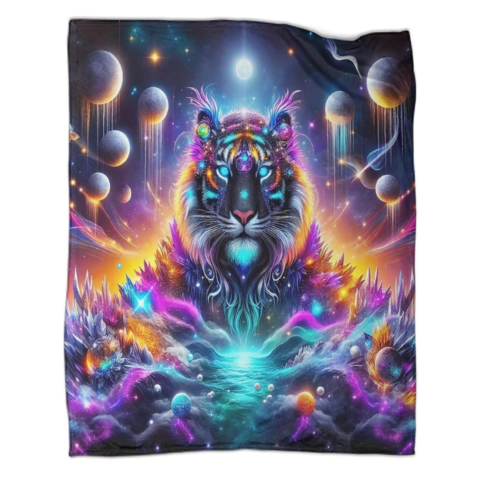Couverture jetable flanelle Tigre fantaisie, idée cadeau voyage enfant