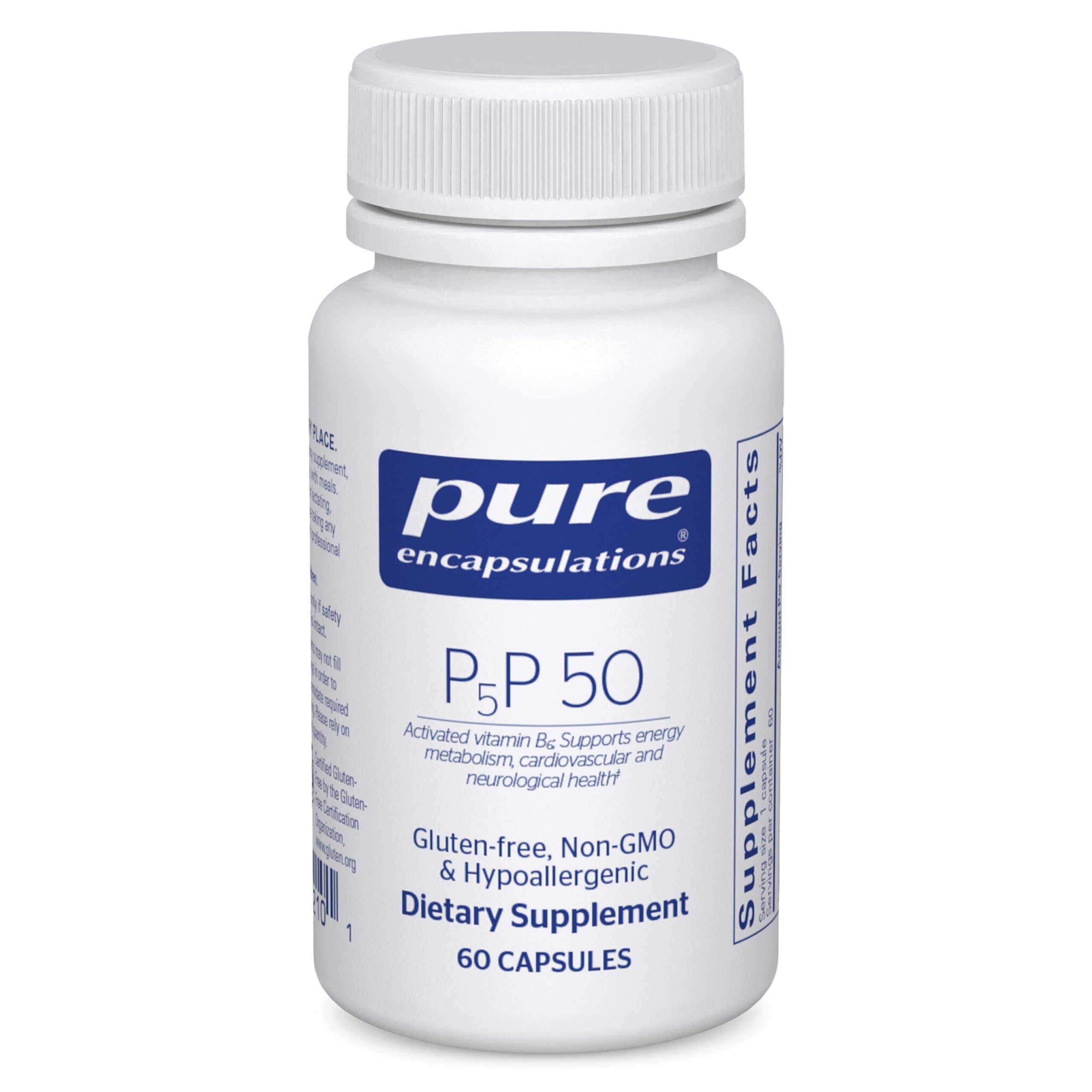 Pure EncapsulationsP5P 50 - Active Vitamin B6 - Supports Energy Metabolism & Brain Health* - Gluten Free & Non-GMO - 60 Capsules