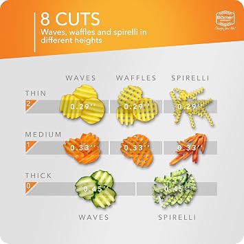 Borner by Reston Lloyd Wave-Waffle XXL Power Line Crinkle Cut/Spirelli Vegetable Slicer Slicer for Wave Waffle Cut Vegetables Wavy French Fries Made in Germany, Orange