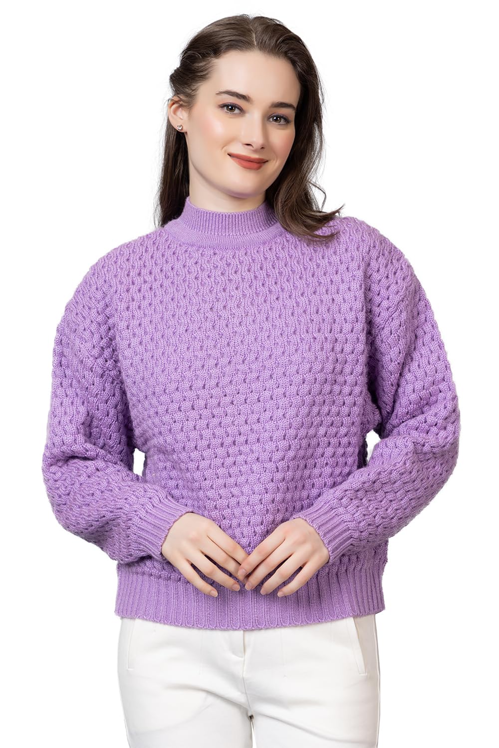 prashar Women’s Turtle Neck Woolen Pullover Sweater | Full Sleeve Textured Knit Winterwear | Cozy & Stylish Sweater for Girls & Ladies-picture-17