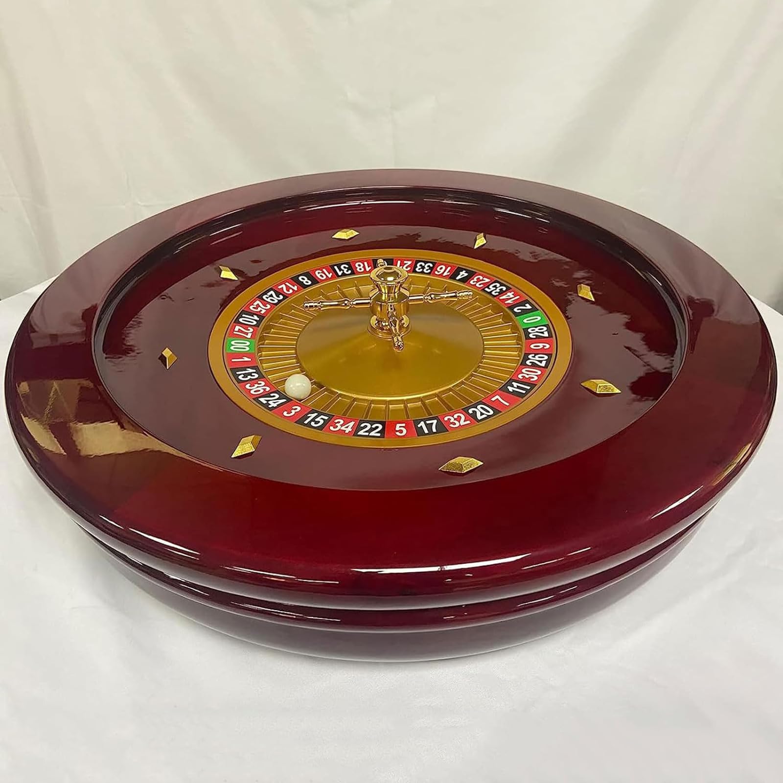 Ruota Della Roulette In Mogano 18 Pollici - Doppio Zero, Cuscinetti Di Precisione - Foto 7