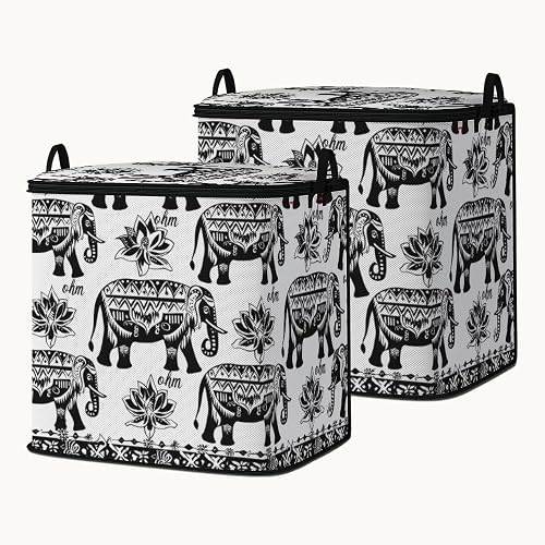Dawuyu 2pcs closet organizers and storage under bed,clothing blanket sweater sheet bedding comforter duvet quilt pillow toy storage bags with lids,dorm room essentials for containers 95L