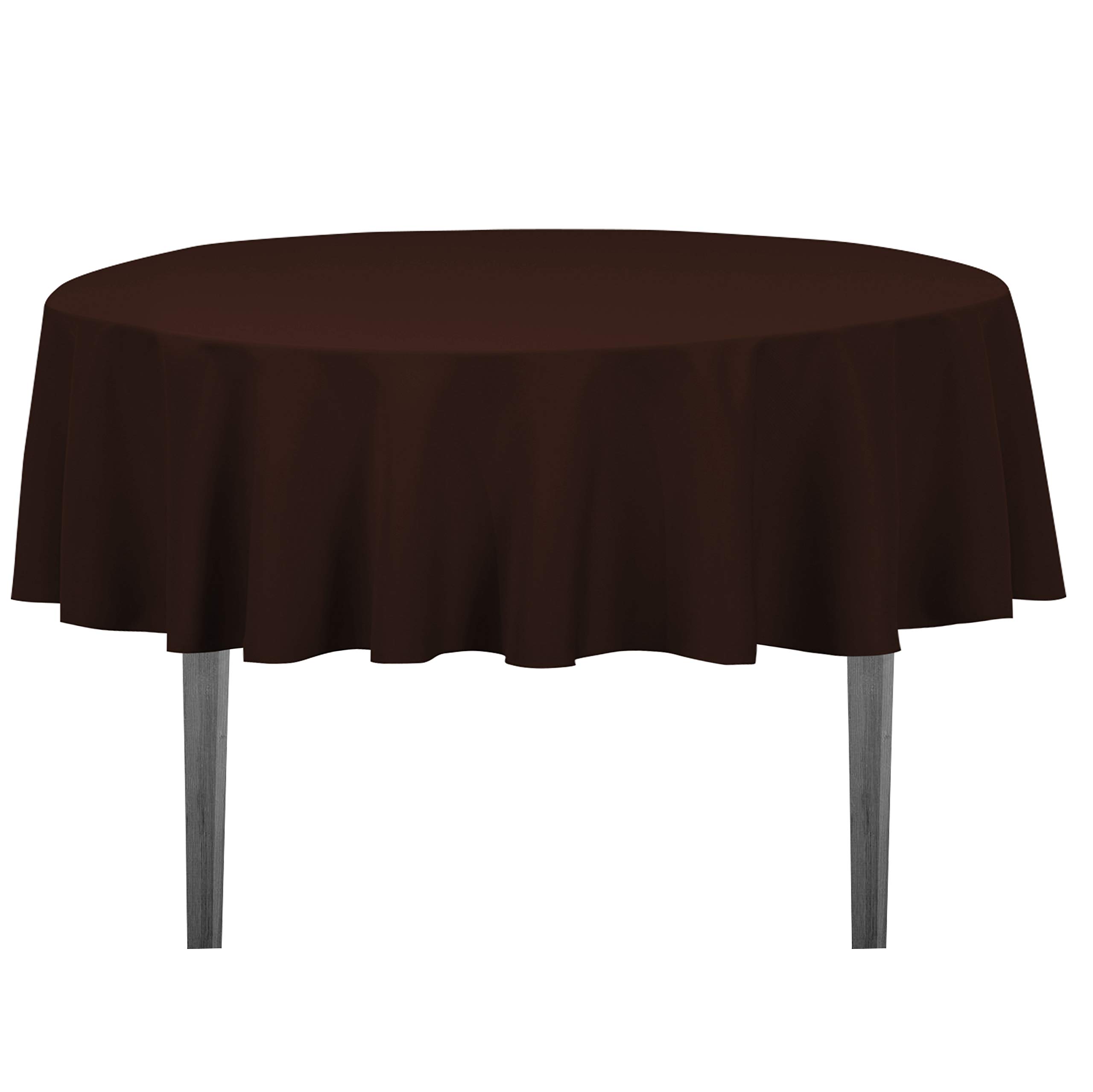 Nappe ronde polyester chocolat haut de gamme LinenTablecloth