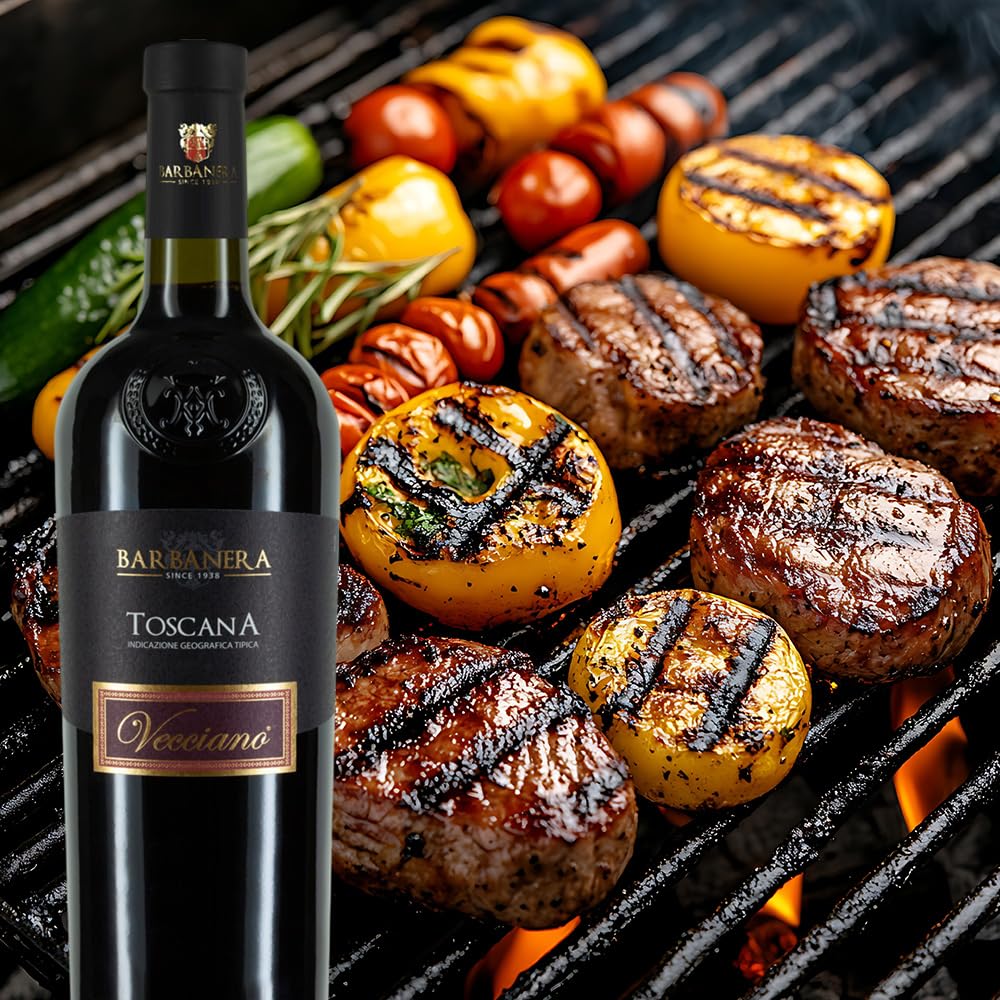 Barbanera Vecciano Toscana Rosso IGT, halbtrocken, sortenreines Weinpaket + VINOX Winecards (6x0,75l)