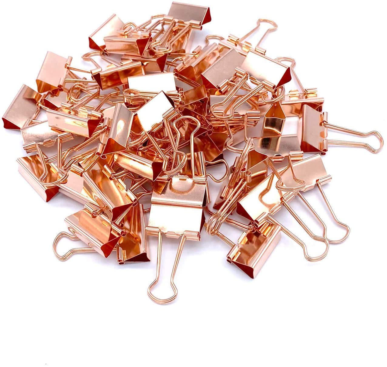 Orrda Binder Clip | Metal Rose Gold Paper Holder Clip | Office File Clip Holder | Spine Binder Clip for Office Desk School Desk Supplies Organizer (19 mm, Pack of 40 Pcs) 4