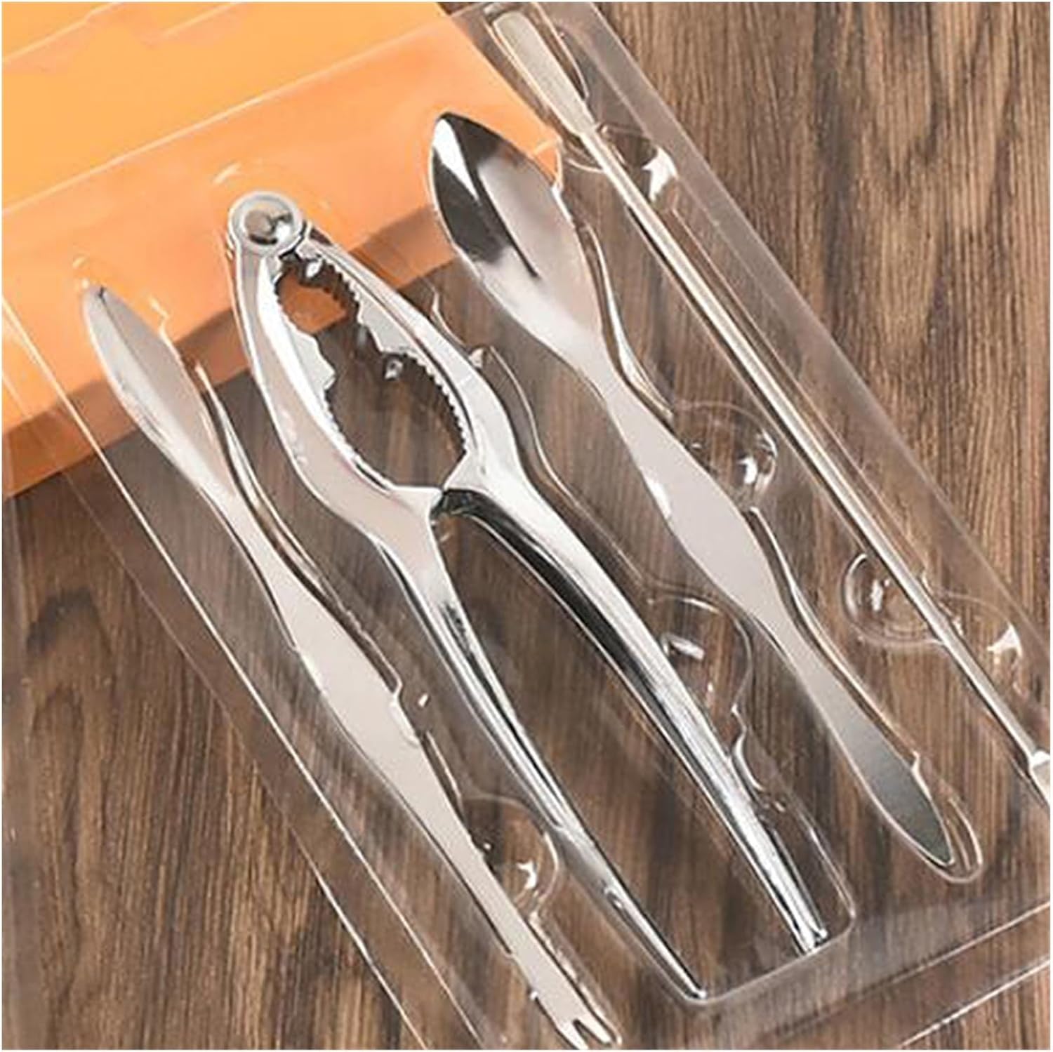 Seafood tools 4Pcs Seafood Tool Set Crab Shrimp Fruit Pliers Fork Spoon Nut Walnut Lobster Cracker Tools Kitchen Accessories