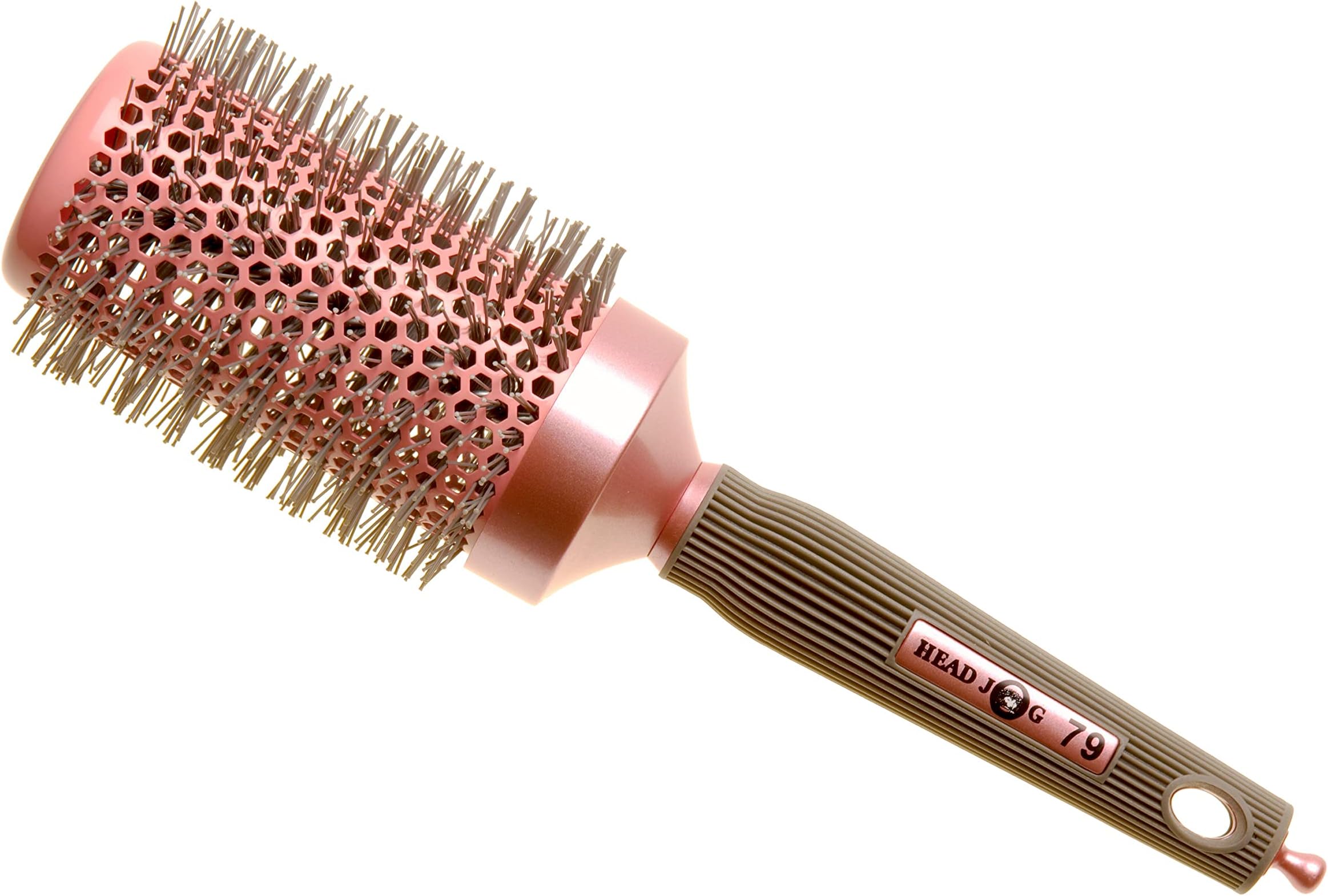 79 Pink Radial Brush. Ceramic Coating Barrel with Nylon Bristle & Rubber Handle. Lightweight & Durable Hair Brush for Hairdressing. Reduce Frizz for Healthy Looking Hair. (50mm)