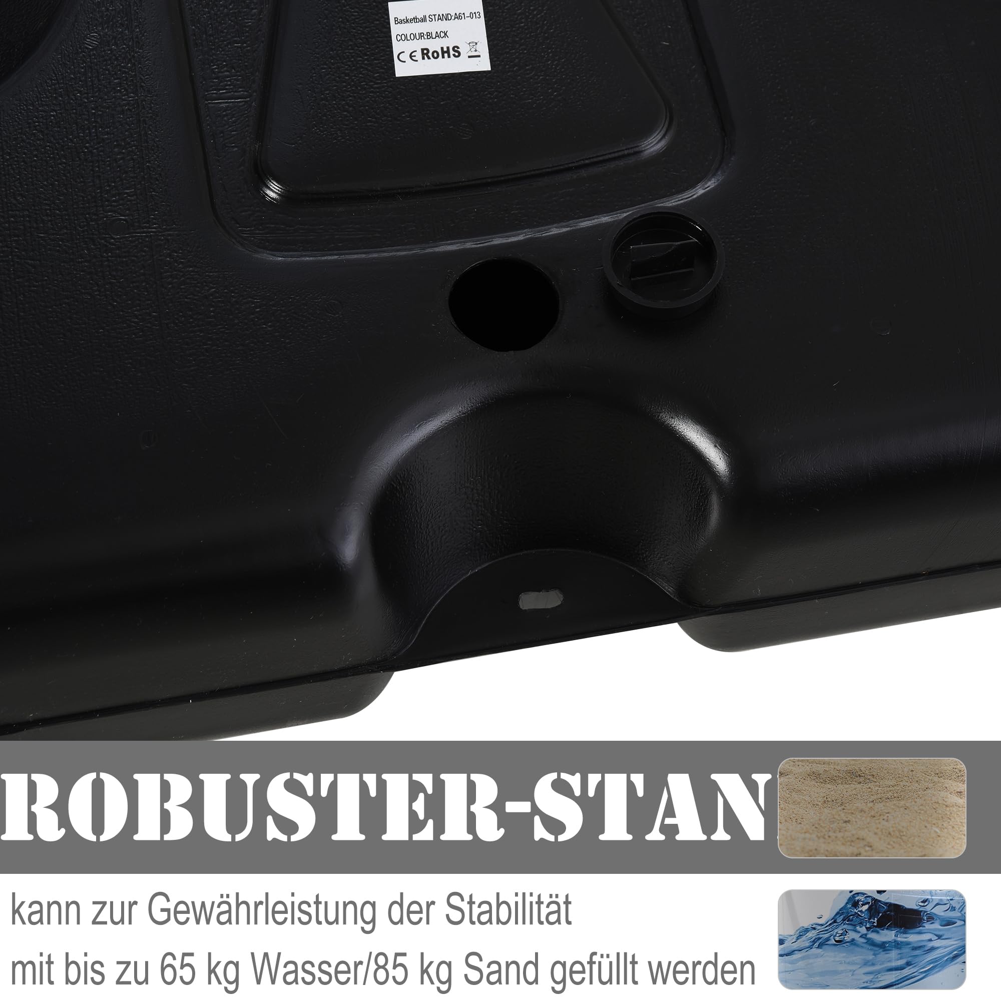 HOMCOM Basketballkorb Outdoor mit Ständer Höhenverstellbar 255–305cm