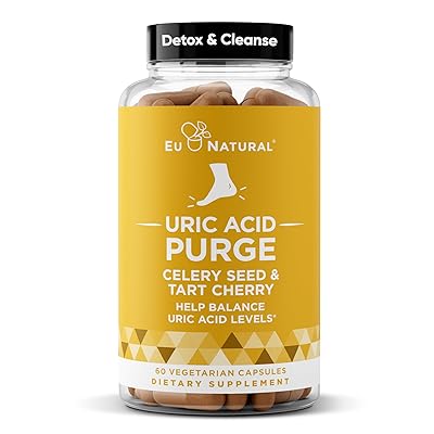 Purge Uric Acid Flush – Eat & Drink What You Want – Detox and Cleanse with Celery Seed Extract, Tart Cherry & Chanca Piedra for Effective Joint Support & Active Mobility – 60 Soft Vegan Capsules