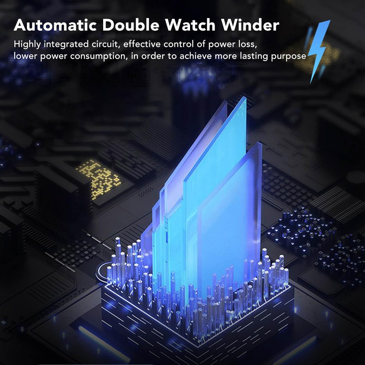 Automatic Double Watch Winder for Mechanical Watches, Black ABS Material - Quiet Operation, Easy Use, Ideal for Men and Women Watch Collectors