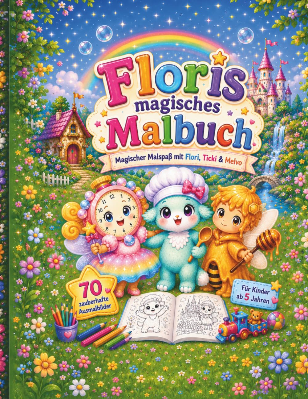 Floris magisches Malbuch: Magischer Malspaß mit Flori, Ticki & Melvo