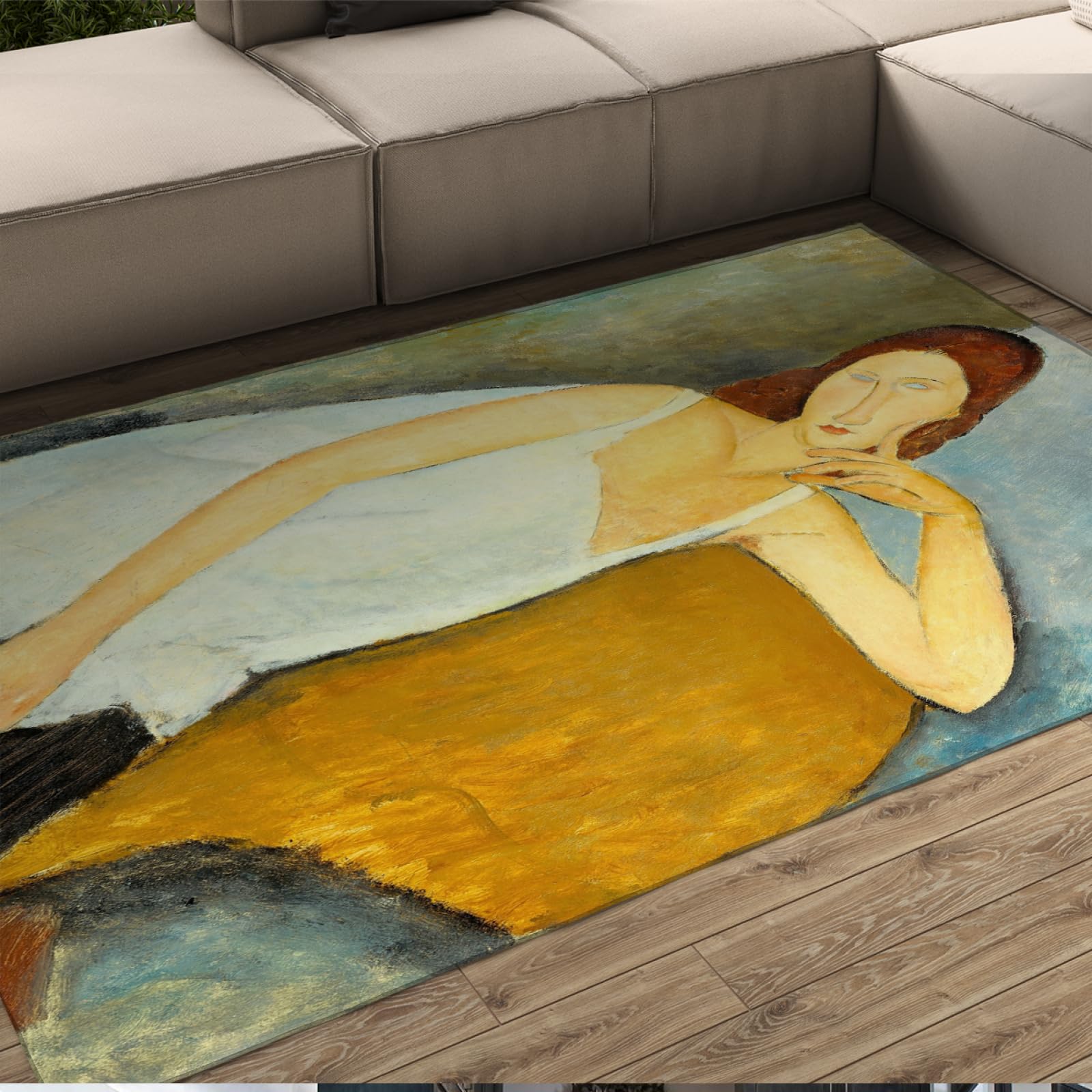 Tapis salon chambre motif portrait femme tapis lavable 80x150