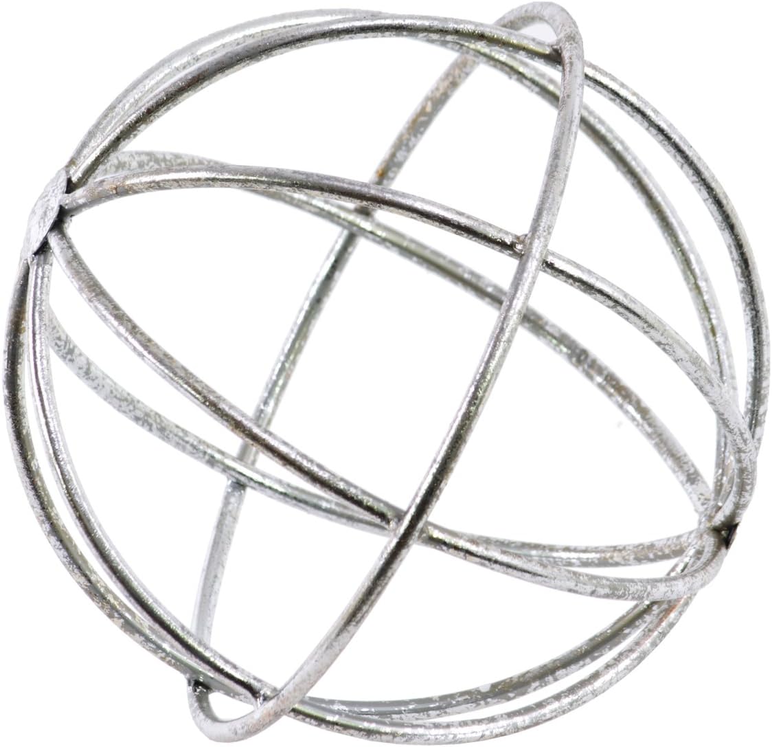 Urban Trends Metal Orb Dyson Sphere Design SM Tarnished Finish Silver