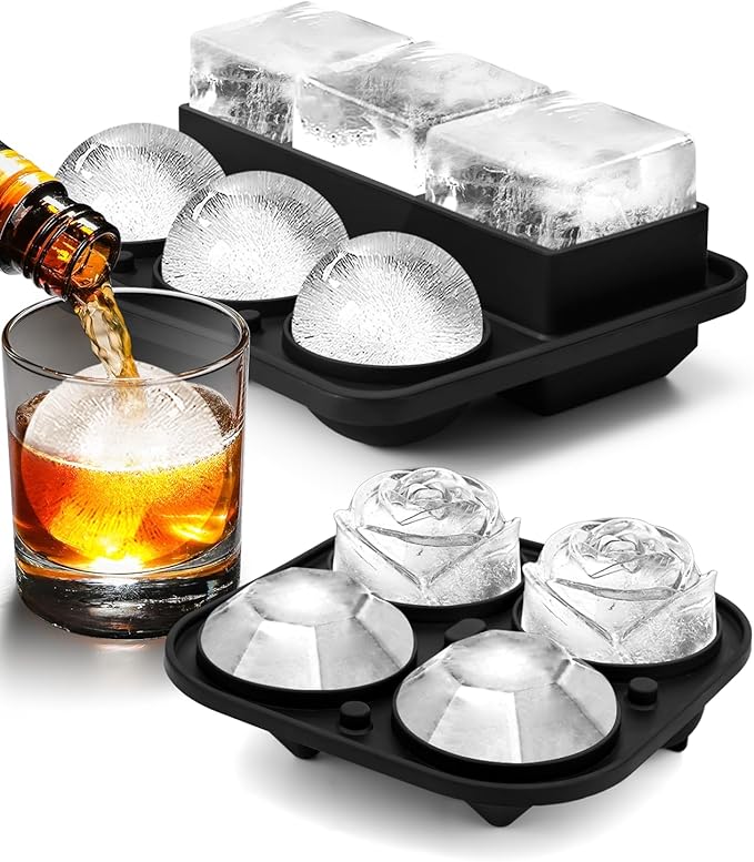 Silicone ice mold set for cocktails