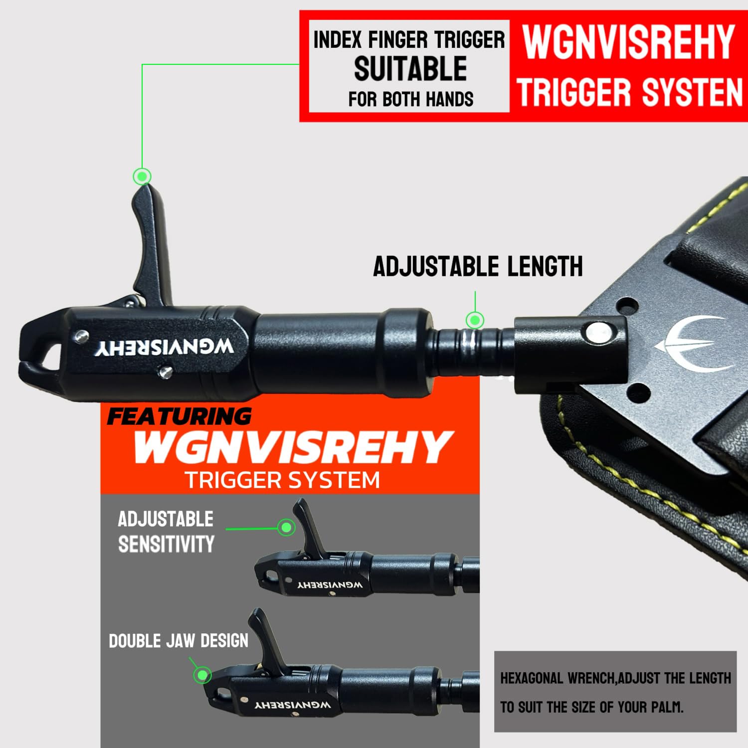 Archery Release, Bow Release for Compound Bow, Thumb Trigger Release with Wrist Straps and Adjustment Wrench, Aluminum Alloy Compound Bow Release, Thumb Button Bow Release Hold up to 150lbs