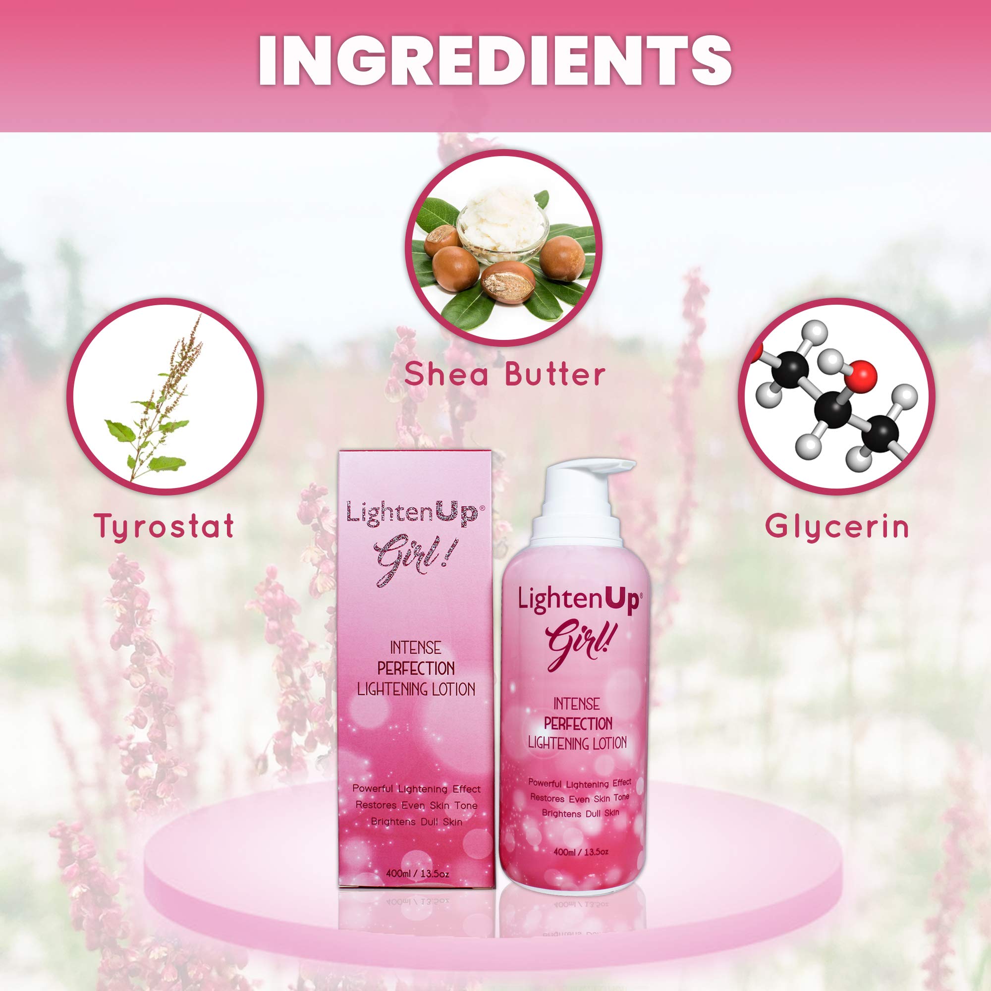 LightenUp Girl! Skin Lightening Lotion 13.5 Fl oz / 400ml Uneven