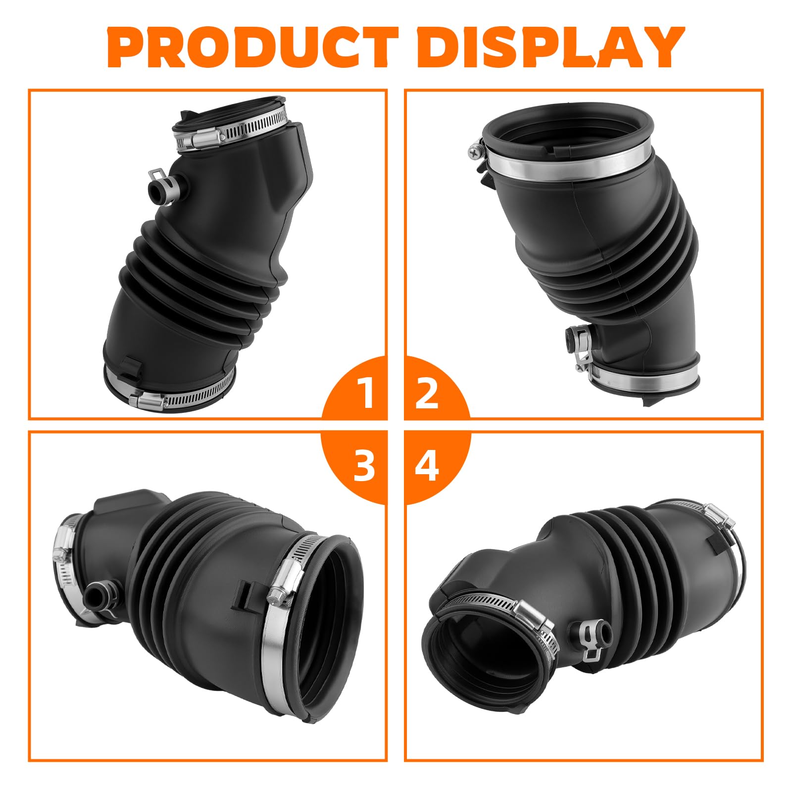 GoaMotors Air Intake Hose 17228-RYE-A00 For Acura MDX 2007-2009 – Black Rubber Replacement - View #3