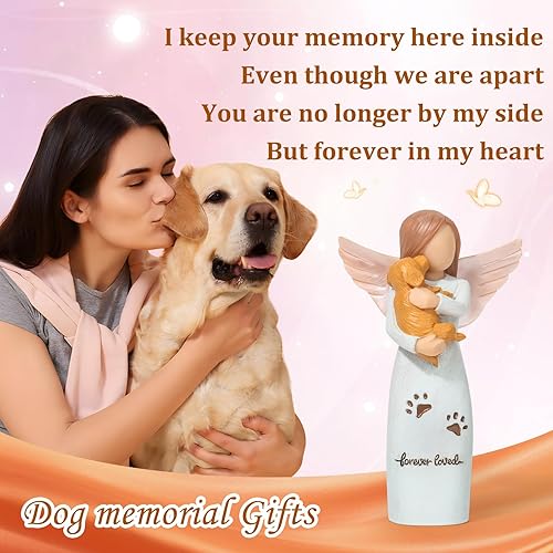 Miniatura 4 de Regalos conmemorativos para perros, figuras de la amistad de niña ángel con perro, regalos conmemorativos para perros por pérdida de perro, regalos